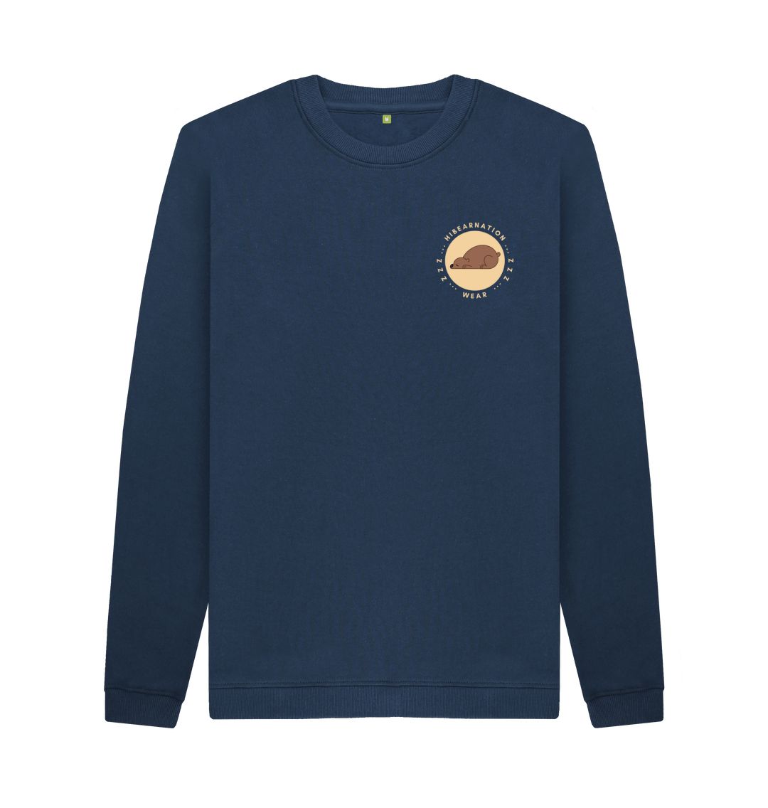 Navy Blue Grizzly Crew Neck Sweater LF
