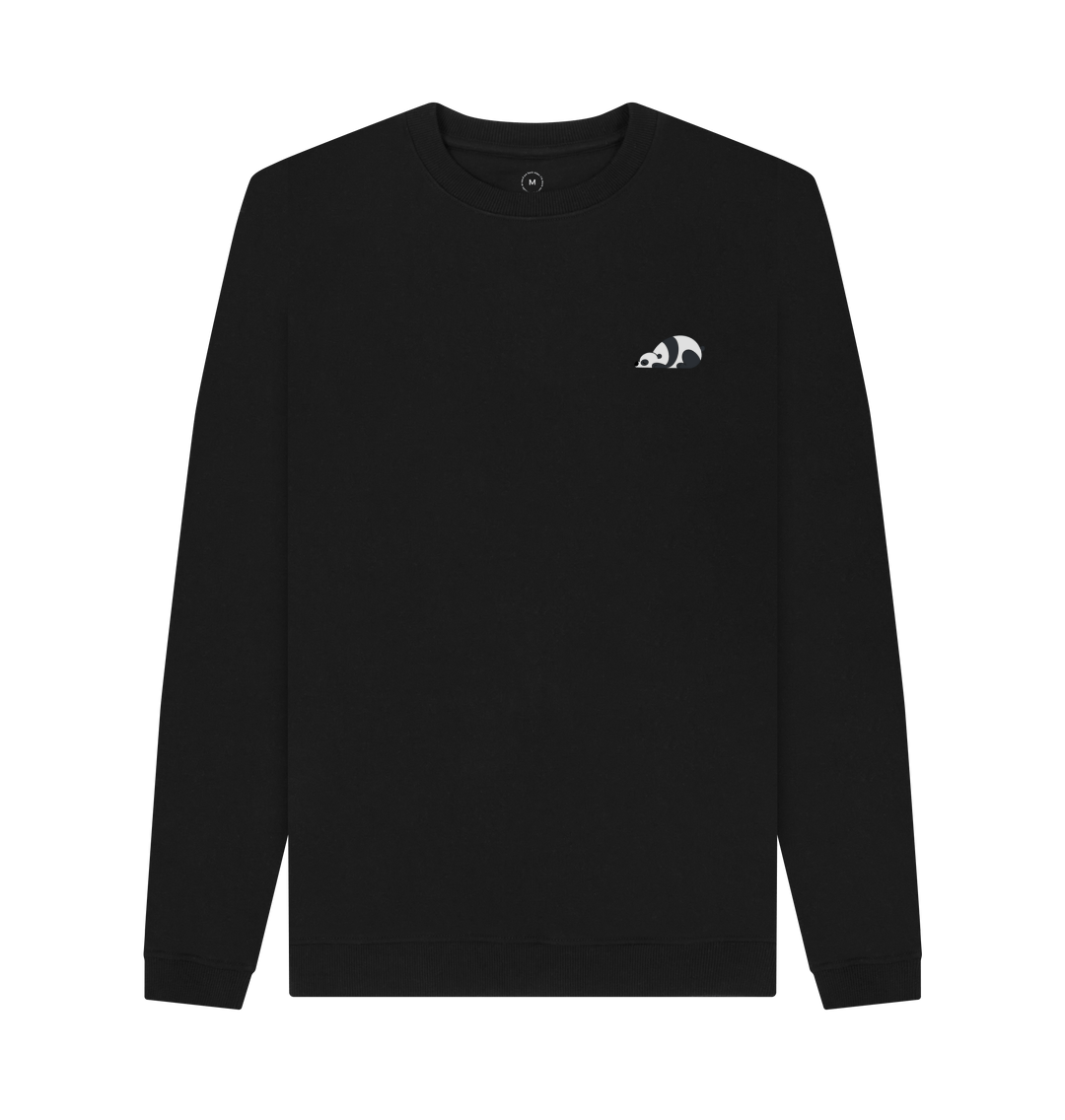 Black Recycled Printed Sweater Front