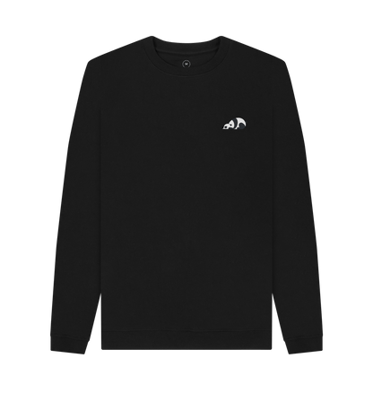Black Recycled Printed Sweater Front