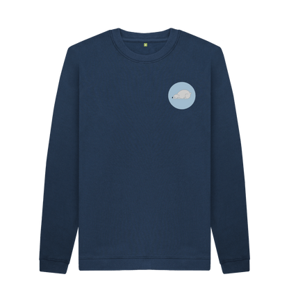 Navy Blue Printed Sweater Front