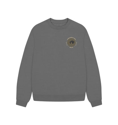 Slate Grey Women's Oversized Sun Bear Sweater