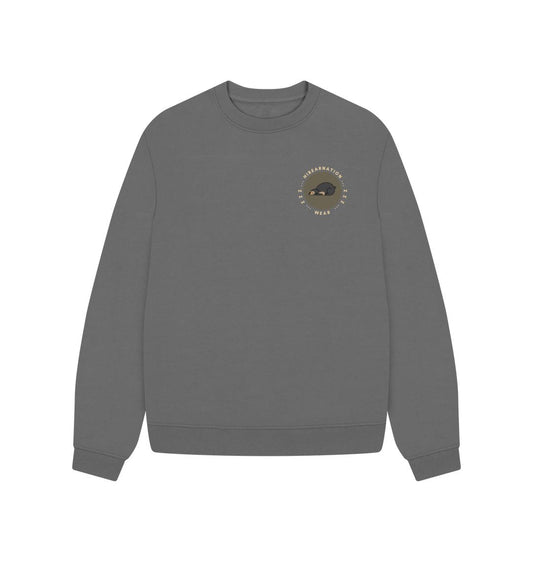 Slate Grey Women's Oversized Sun Bear Sweater